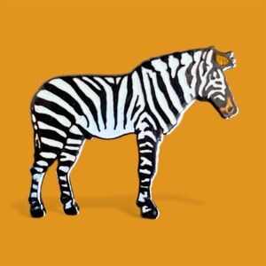 Vintage 1988 William Spear Enamel Zebra Pin Brooch - 1.5" Collector's Piece